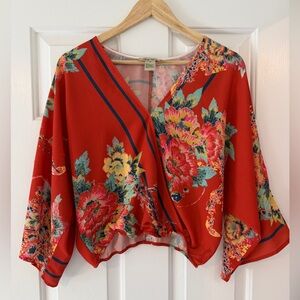Flying Tomato Floral Wrap Blouse